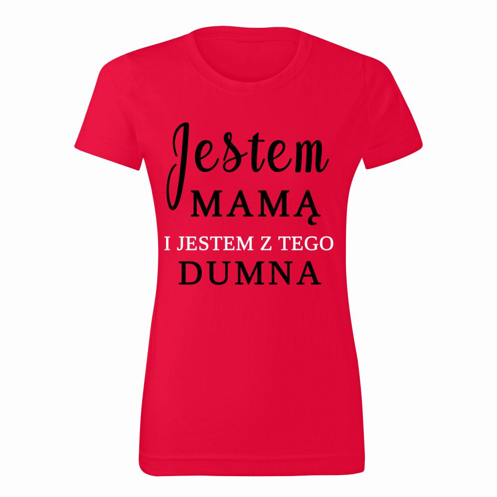 Jestem Mamą koszulka damska kolor czerwony