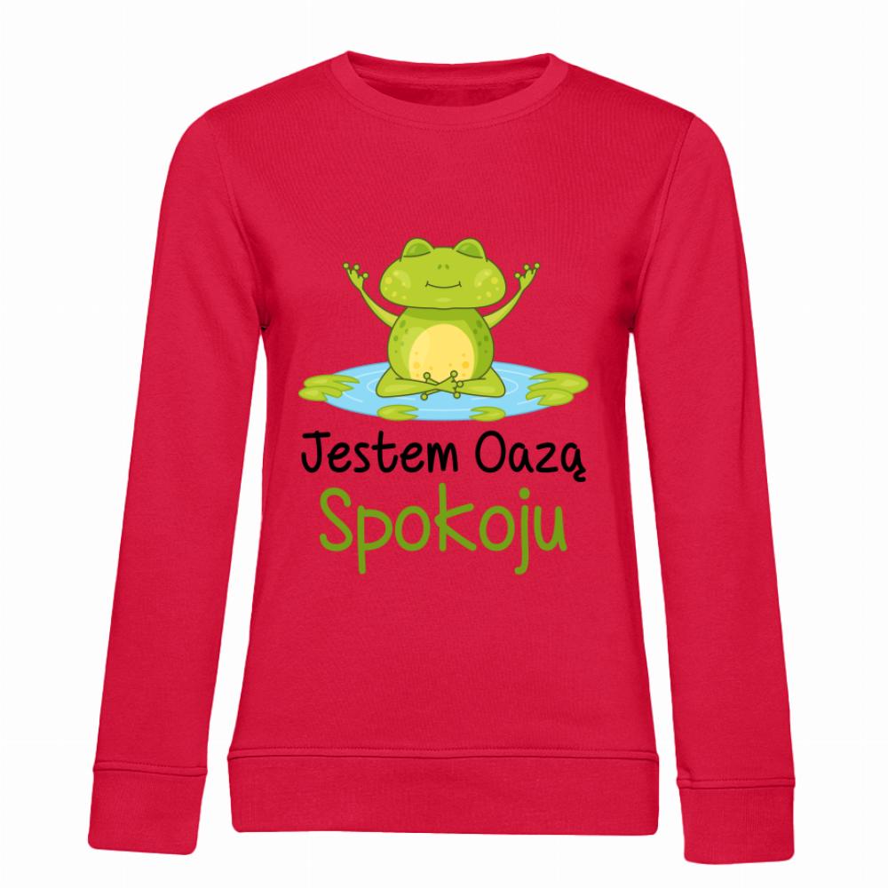 Jestem oazą spokoju bluza damska bez kaptura kolor czerwony