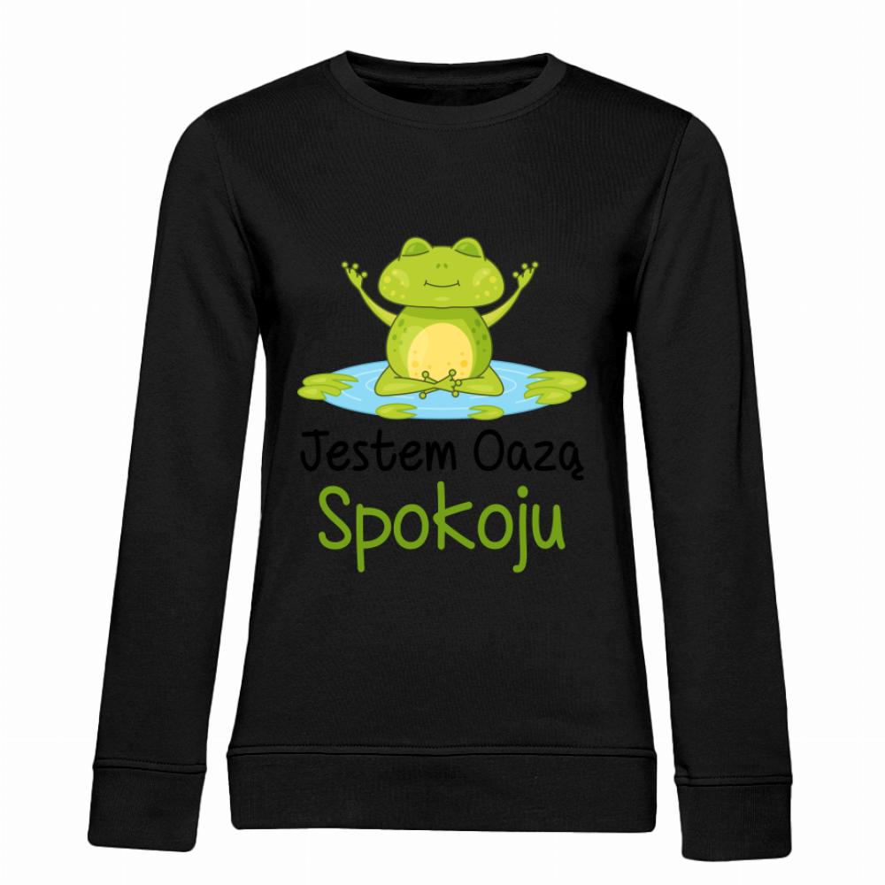 Jestem oazą spokoju bluza damska bez kaptura kolor miętowo zielony