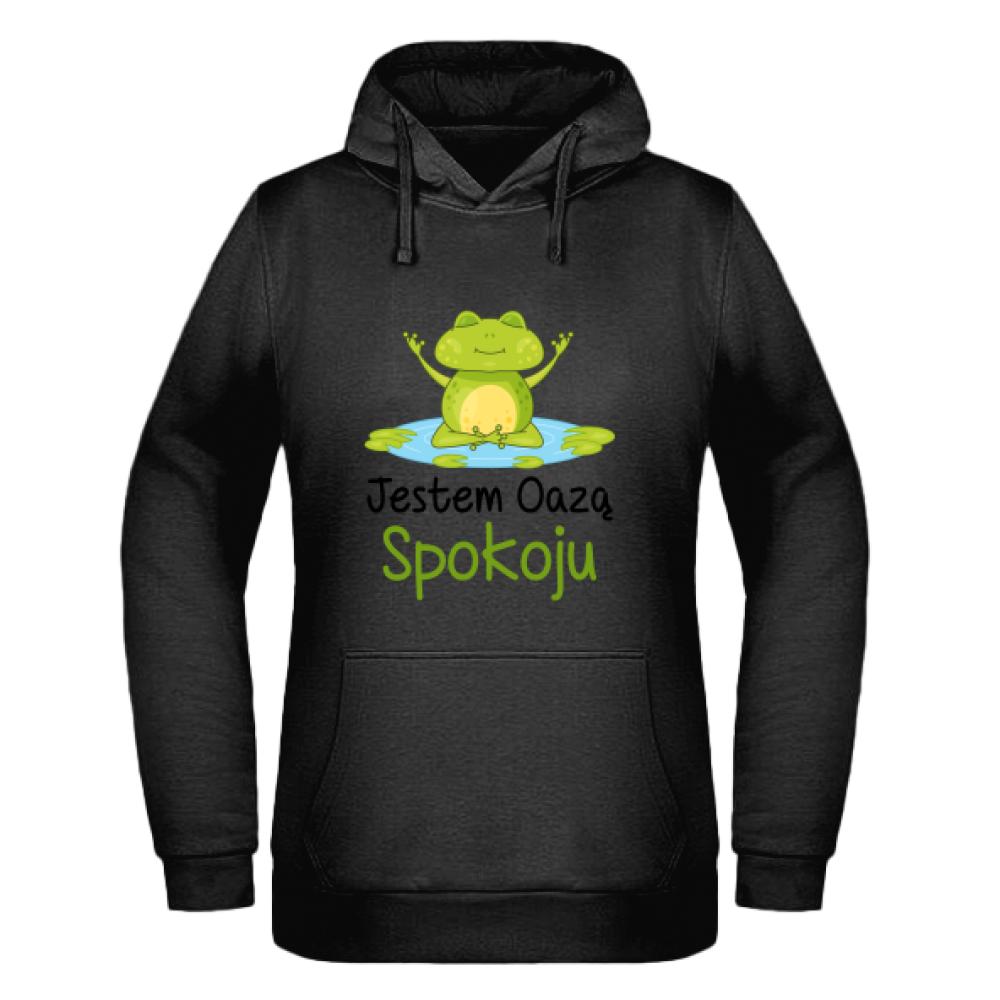 Jestem oazą spokoju bluza damska z kapturem kolor żółty