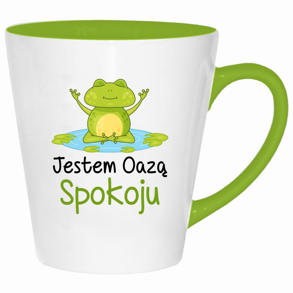 Jestem oazą spokoju kubek latte kolor limonka