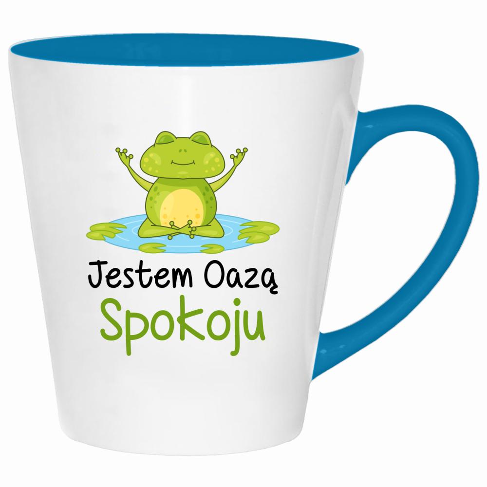Jestem oazą spokoju kubek latte kolor turkus