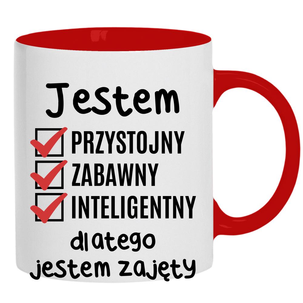 Jestem przystojny zabawny dlatego jestem zajęty kubek ucho kolor