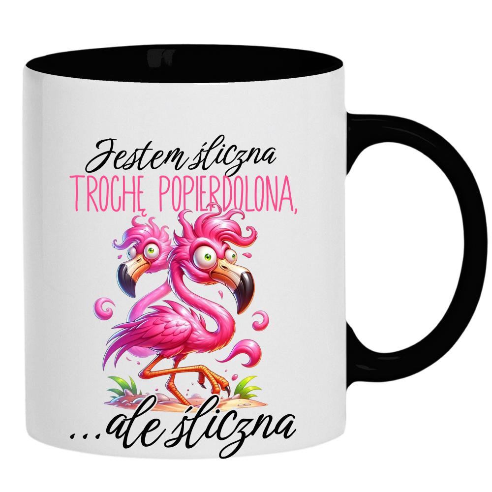 Jestem śliczna, trochę popie*dolona 2 kubek ucho kolor
