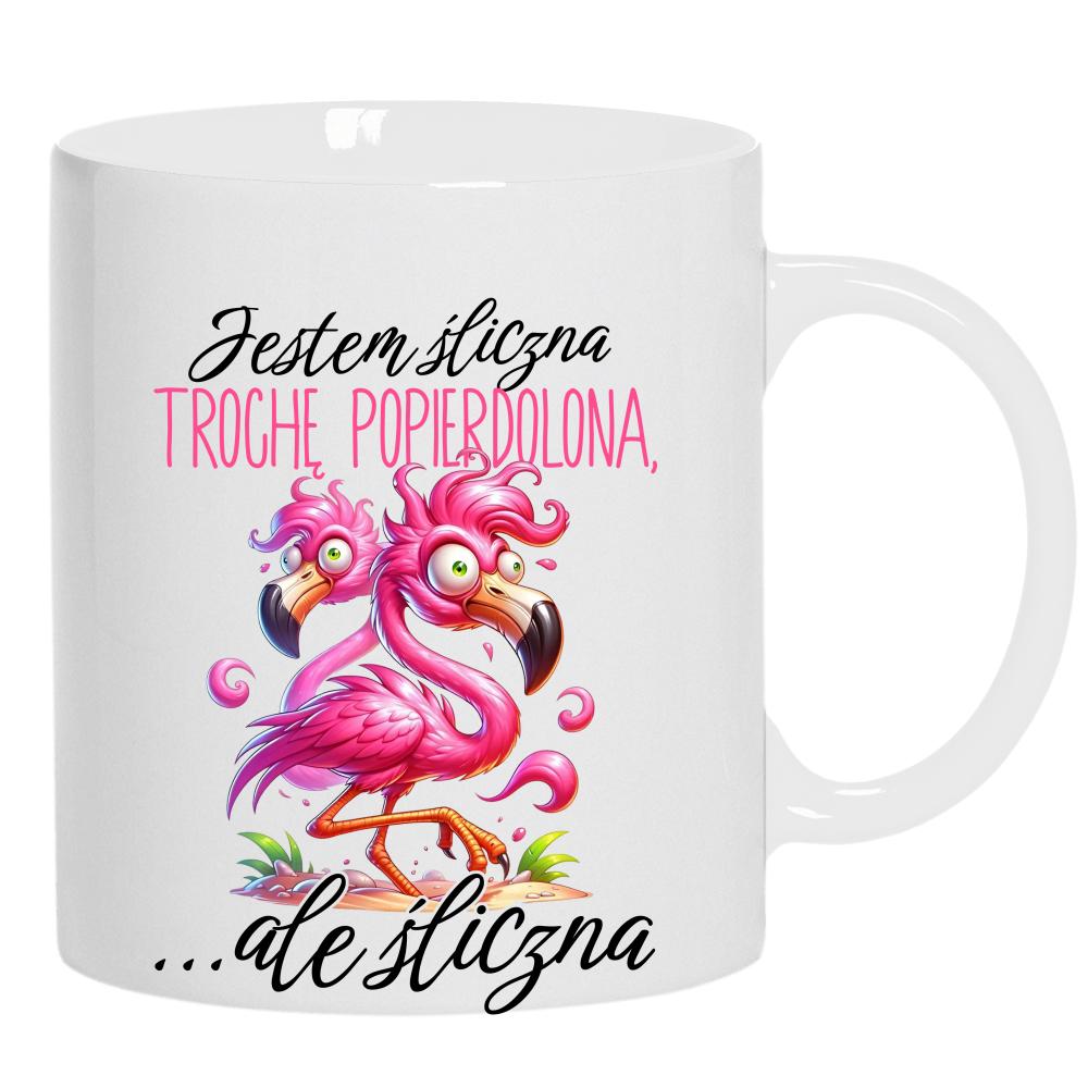 Jestem śliczna, trochę popie*dolona 2 kubek ucho kolor kolor biały