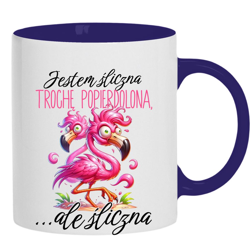 Jestem śliczna, trochę popie*dolona 2 kubek ucho kolor kolor navy