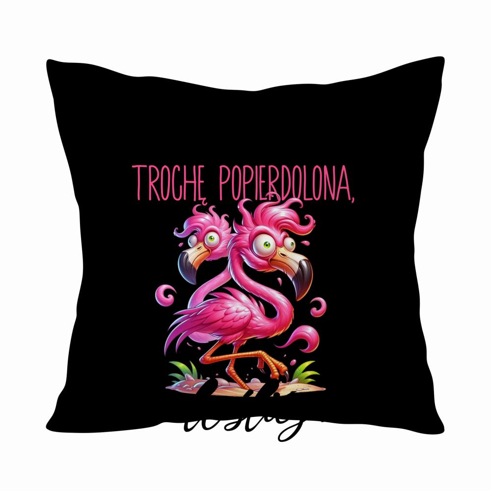 Jestem śliczna, trochę popie*dolona 2 poduszka kolor różowy