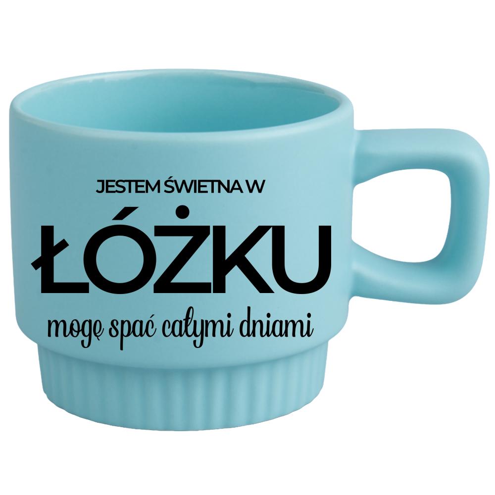 Jestem świetna w łóżkumogę spać dniami kubek ryflowany niebieski