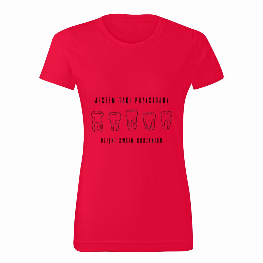 Jestem Taki Przystojny koszulka damska kolor czerwony