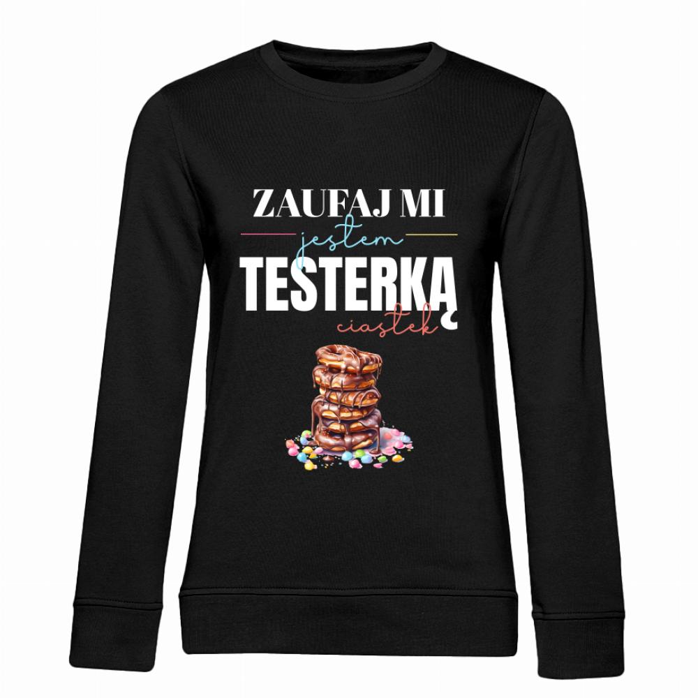 Jestem Testerką Ciastek bluza damska bez kaptura kolor navy