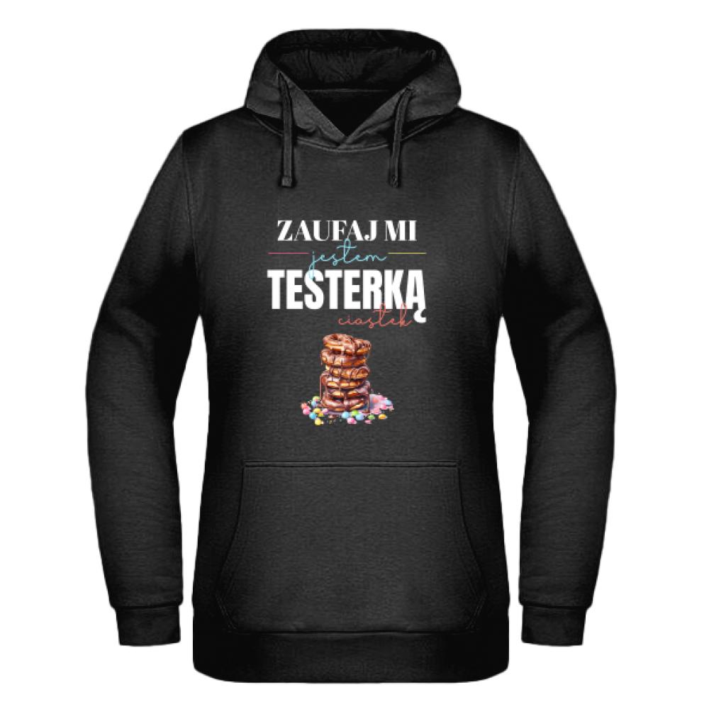 Jestem Testerką Ciastek bluza damska z kapturem kolor różowy