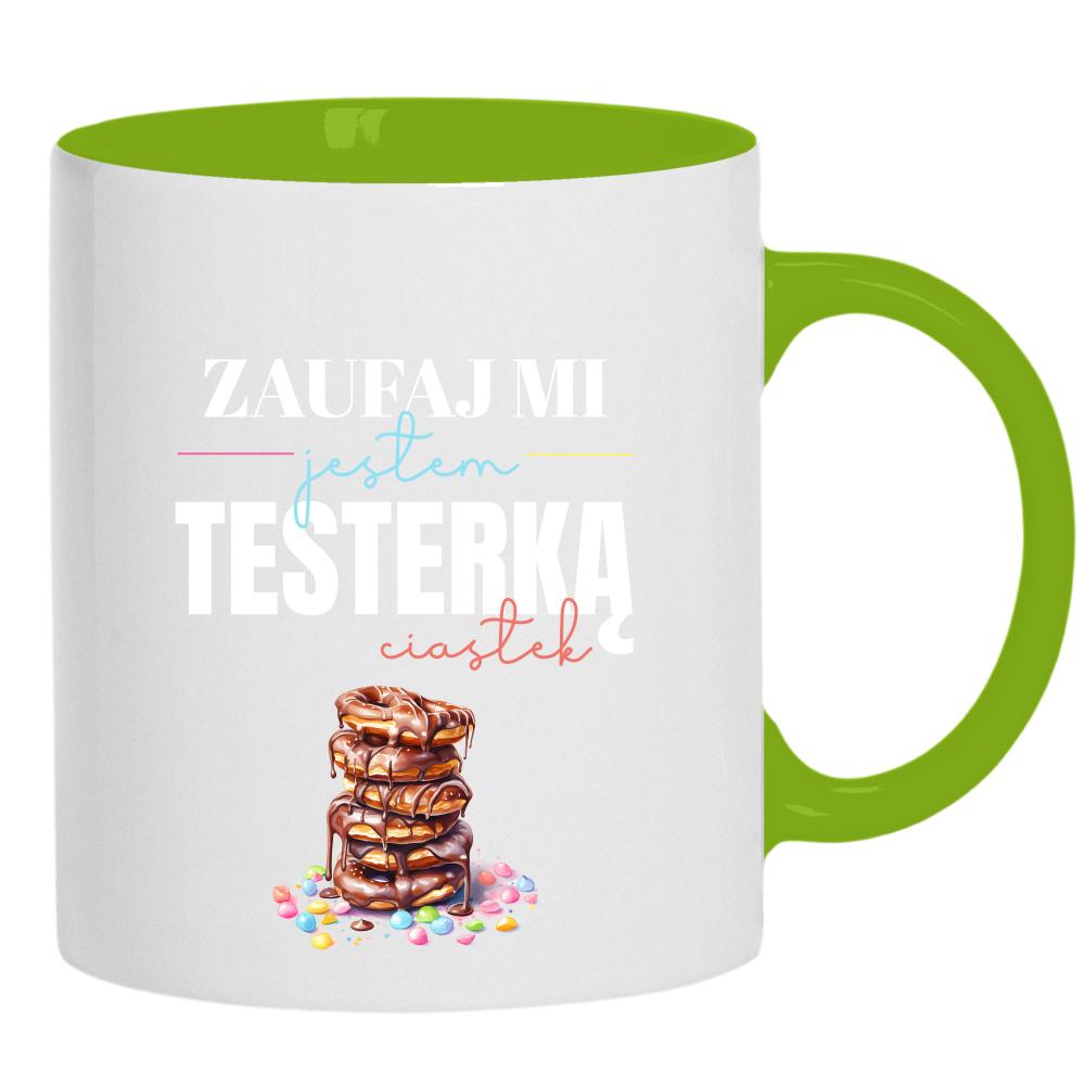 Jestem Testerką Ciastek kubek ucho kolor kolor zielony