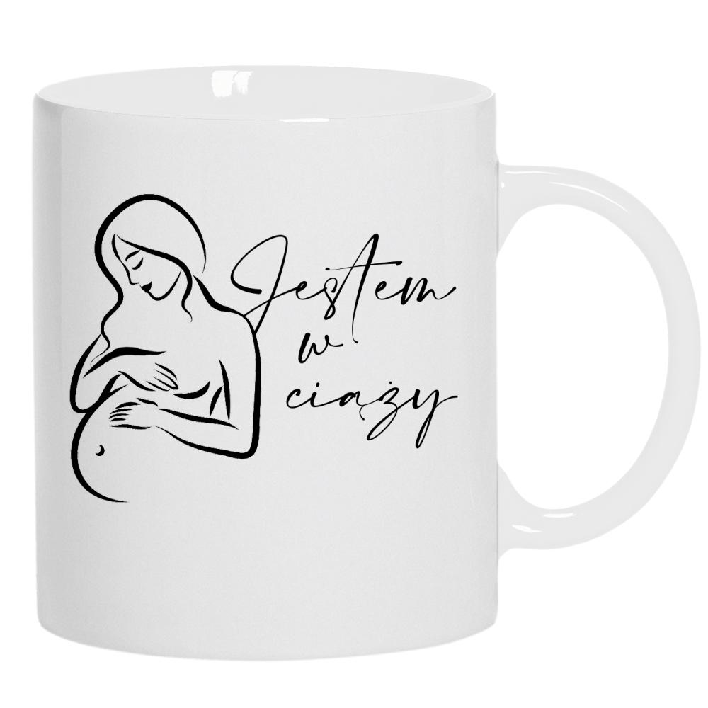 Jestem w ciąży kubek ucho kolor kolor biały