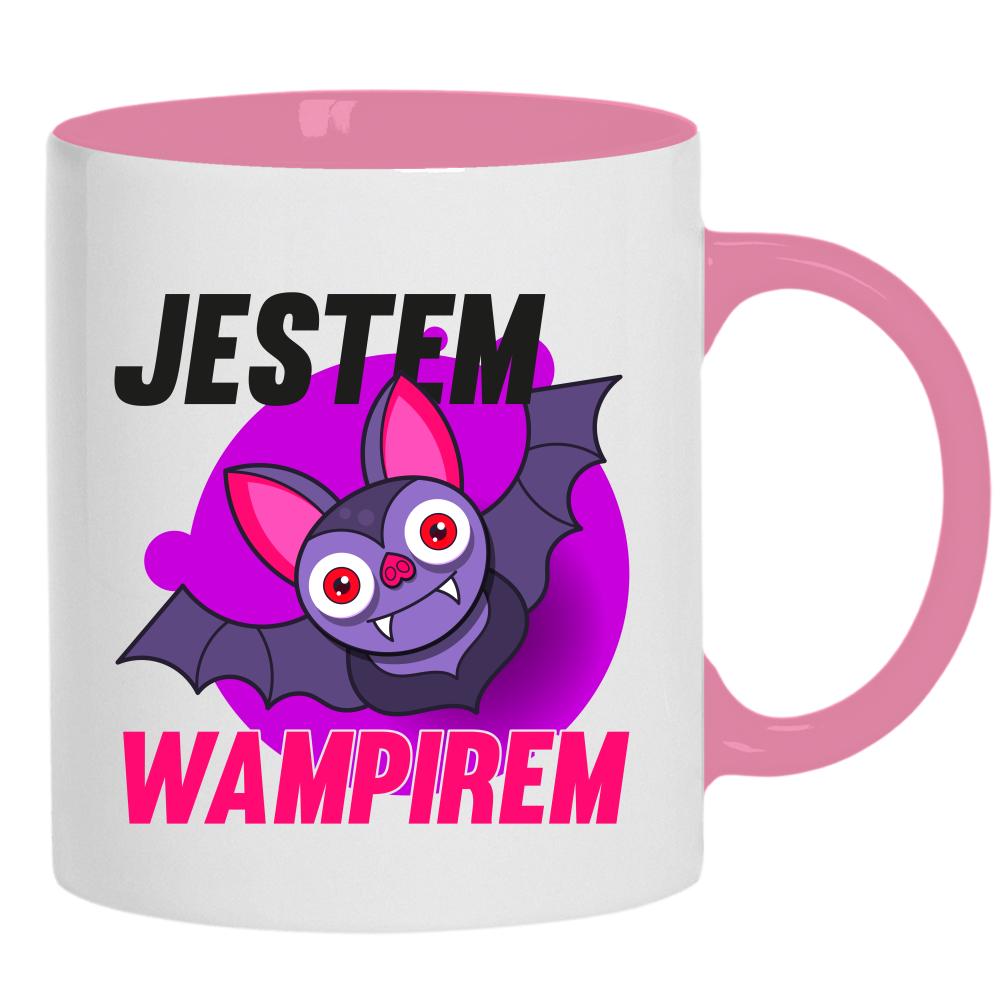 Jestem Wampirem kubek ucho kolor kolor różowy