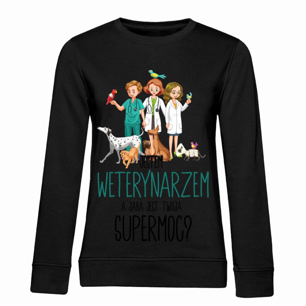 Jestem weterynarzem – a jaka jest twoja supermoc bluza damska bez kaptura kolor zielony