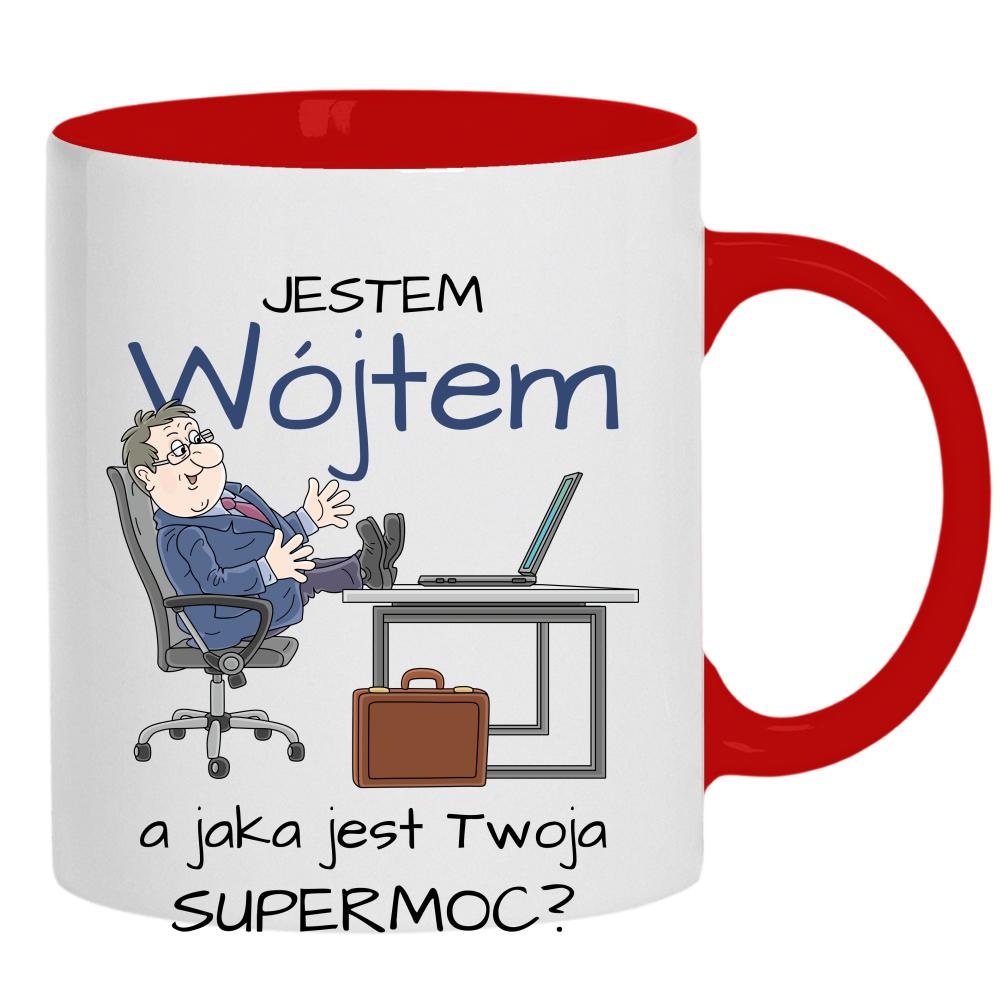 Jestem Wójtem – a jaka jest Twoja supermoc? kubek ucho kolor kolor czerwony