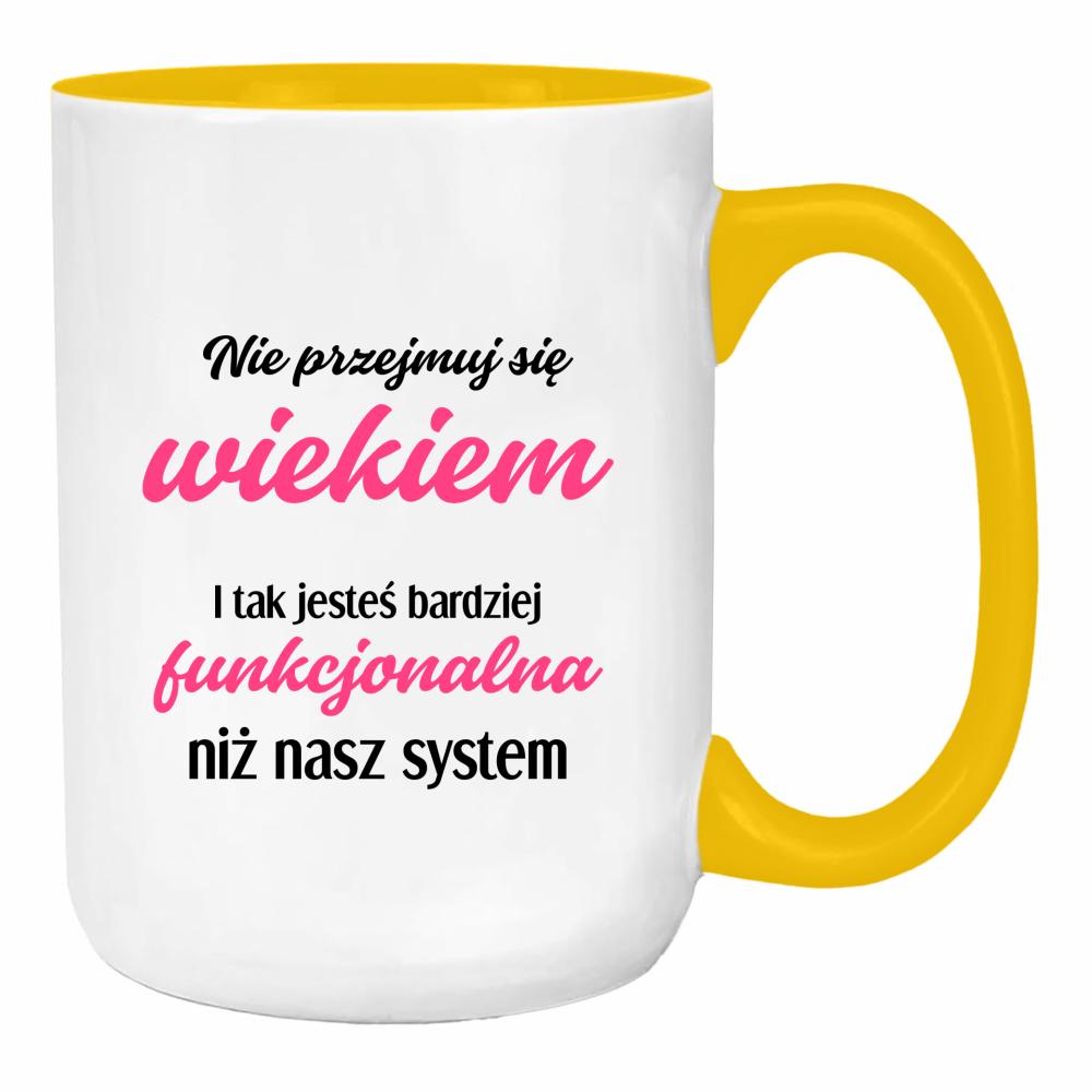 Jesteś bardziej funkcjonalna niż nasz system duży kubek ucho kolor kolor żółty