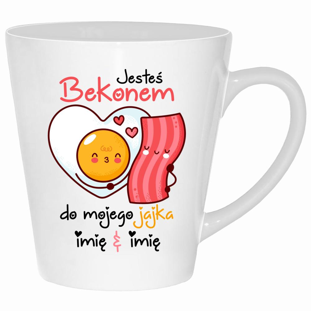JESTEŚ BEKONEM DO MOJEGO JAJKA kubek latte kolor biały