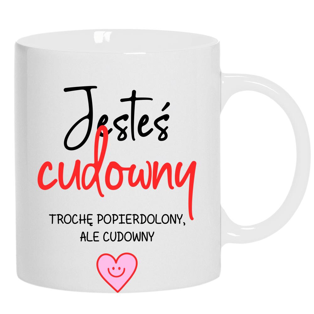 JESTEŚ CUDOWNY kubek ucho kolor kolor biały