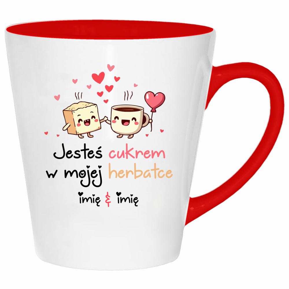 JESTEŚ CUKREM W MOJEJ HERBATCE kubek latte kolor czerwony latte