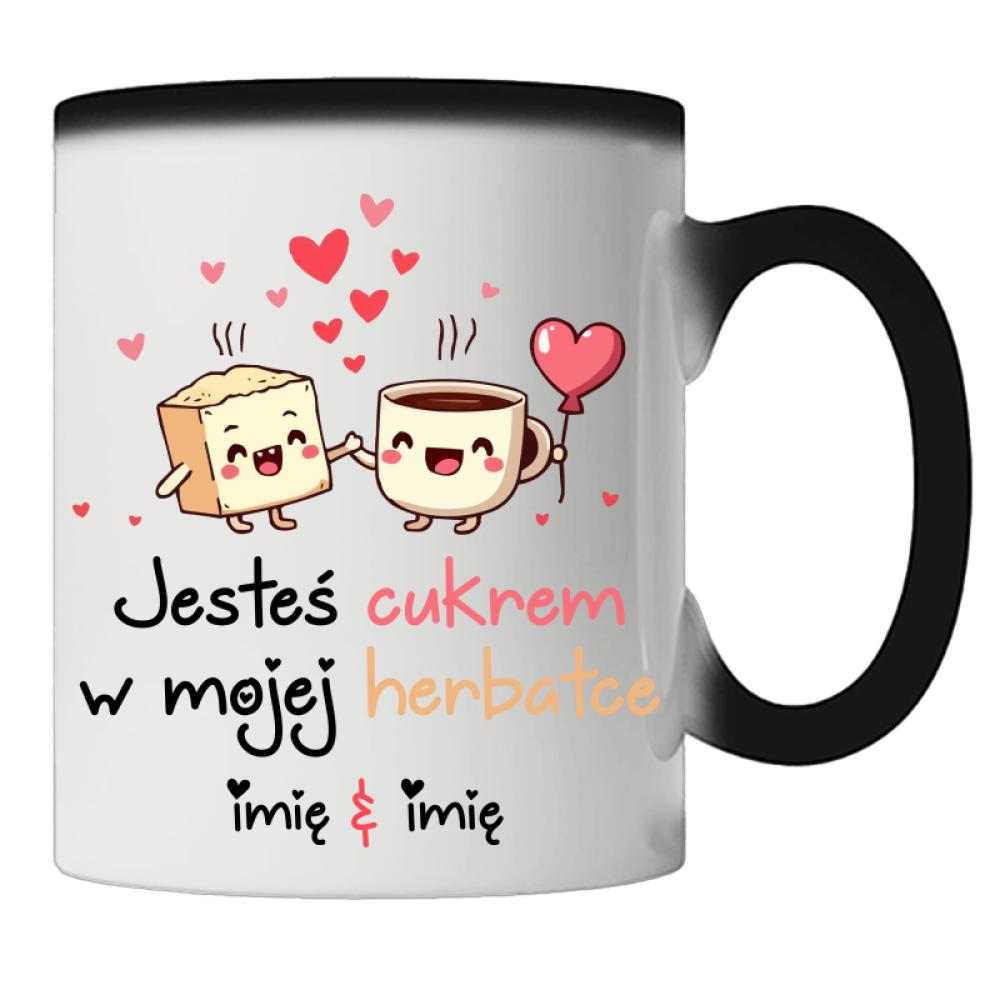 JESTEŚ CUKREM W MOJEJ HERBATCE kubek magiczny kolor limonka