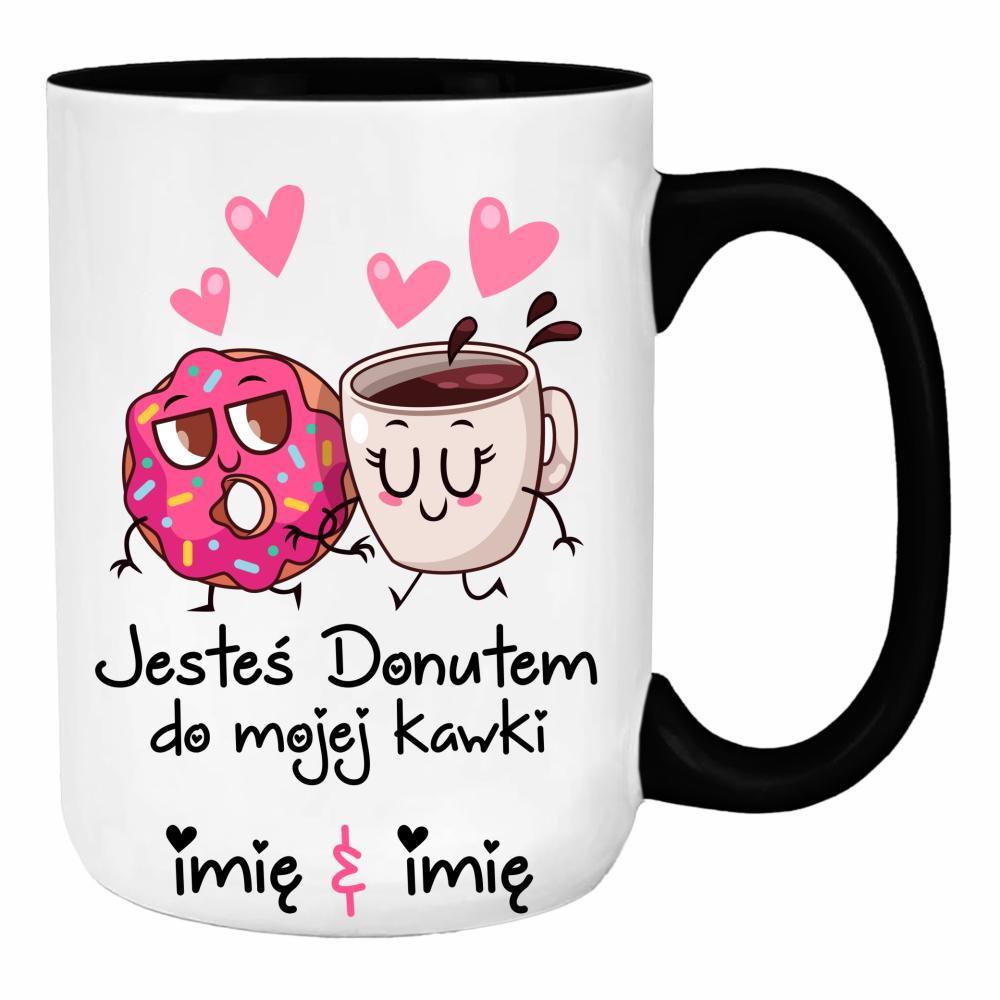 JESTEŚ DONUTEM DO MOJEJ KAWKI duży kubek ucho kolor kolor jasnofioletowy