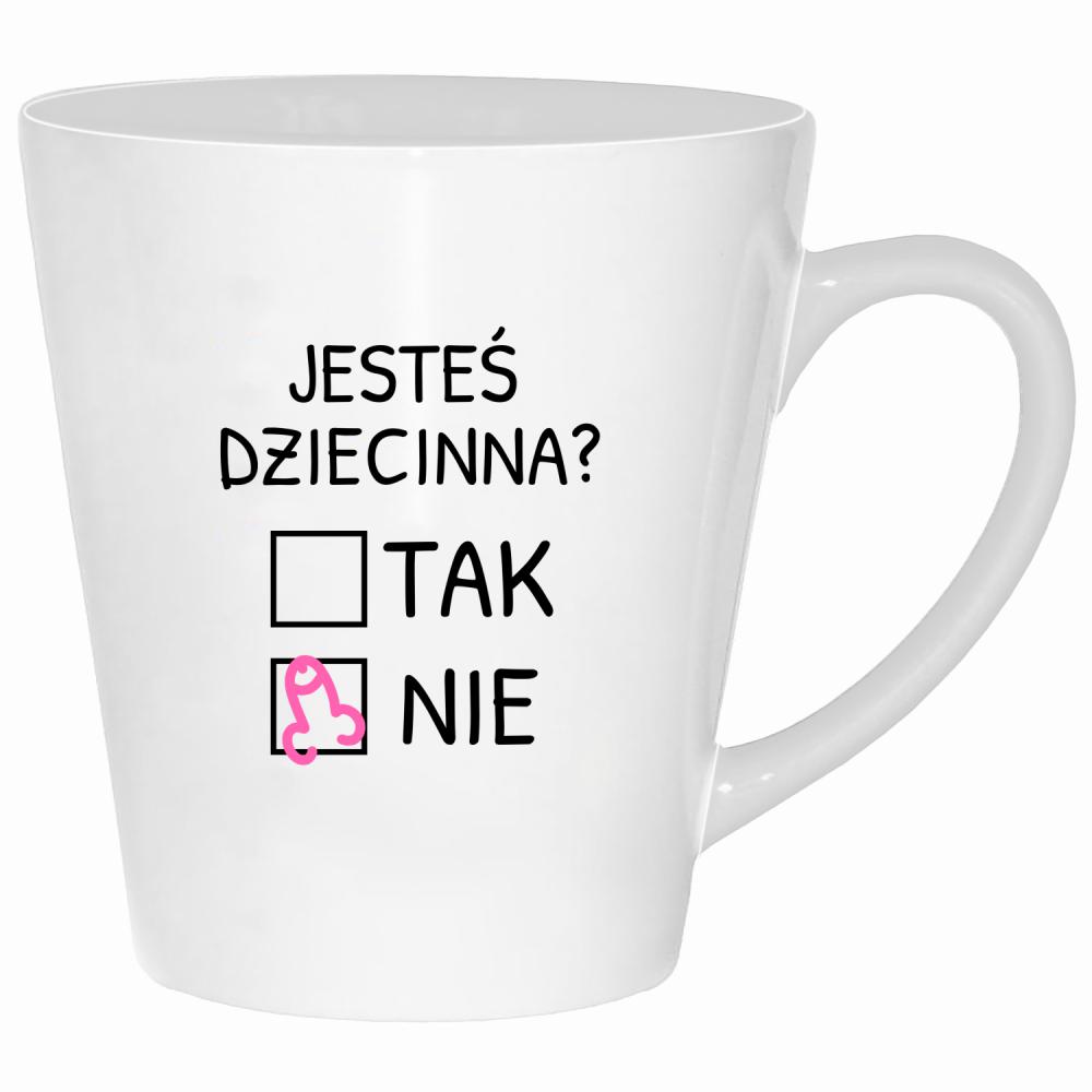 Jesteś dziecinna? kubek latte kolor biały