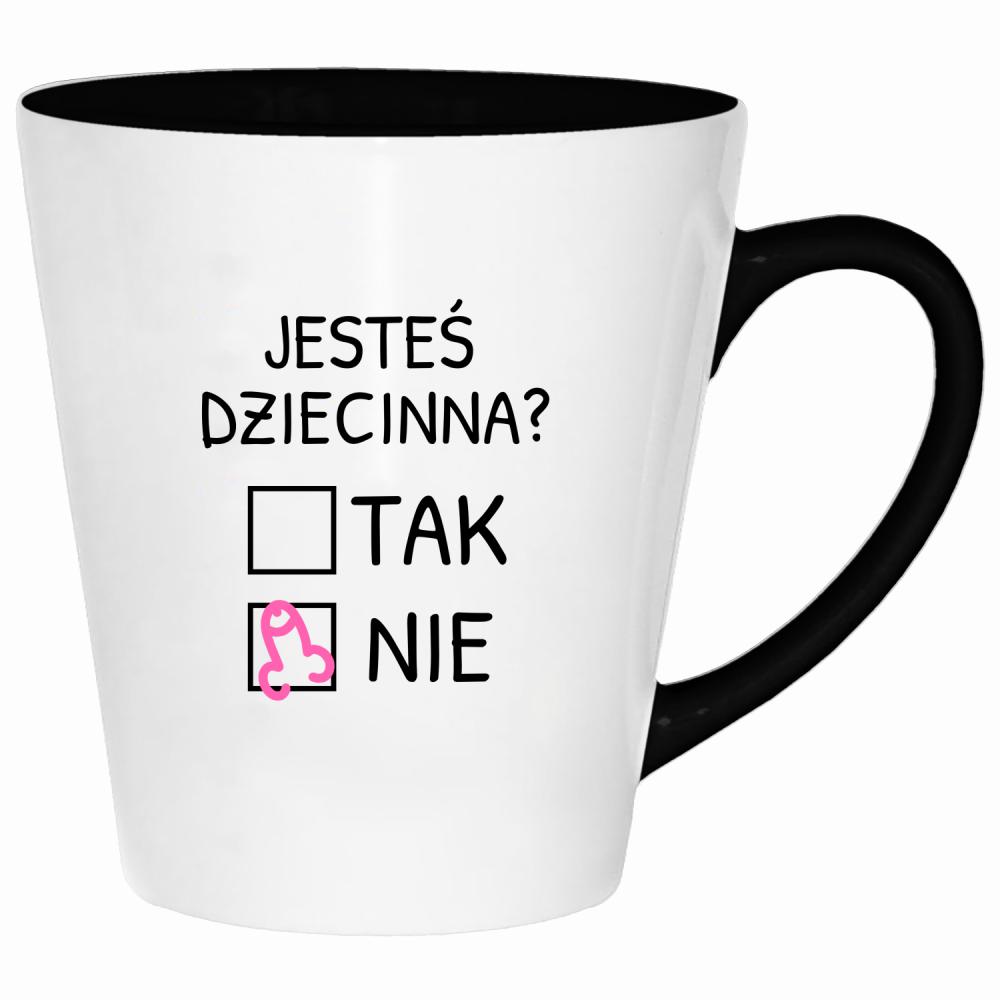 Jesteś dziecinna? kubek latte kolor miętowo zielony