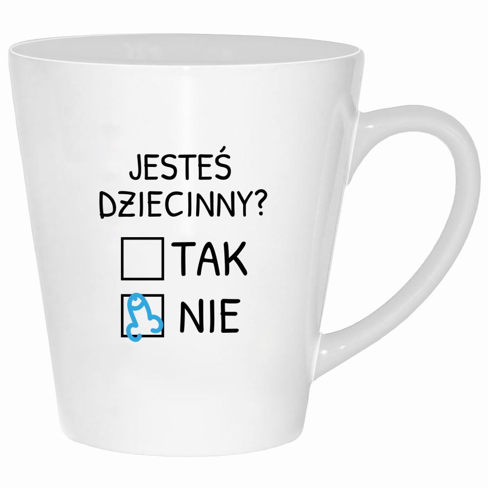 Jesteś dziecinny? kubek latte kolor biały