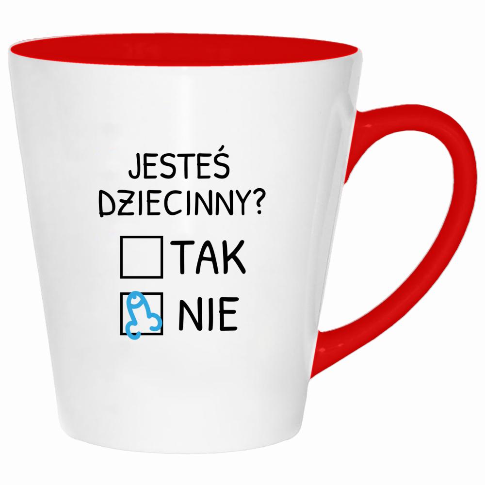 Jesteś dziecinny? kubek latte kolor czerwony latte