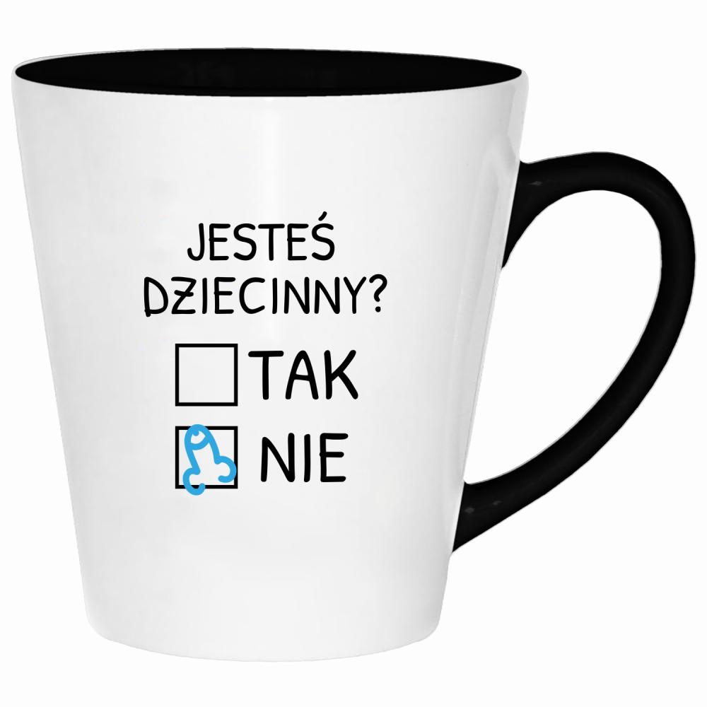 Jesteś dziecinny? kubek latte kolor navy