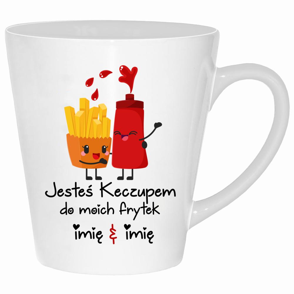 JESTEŚ KECZUPEM DO MOICH FRYTEK kubek latte kolor biały