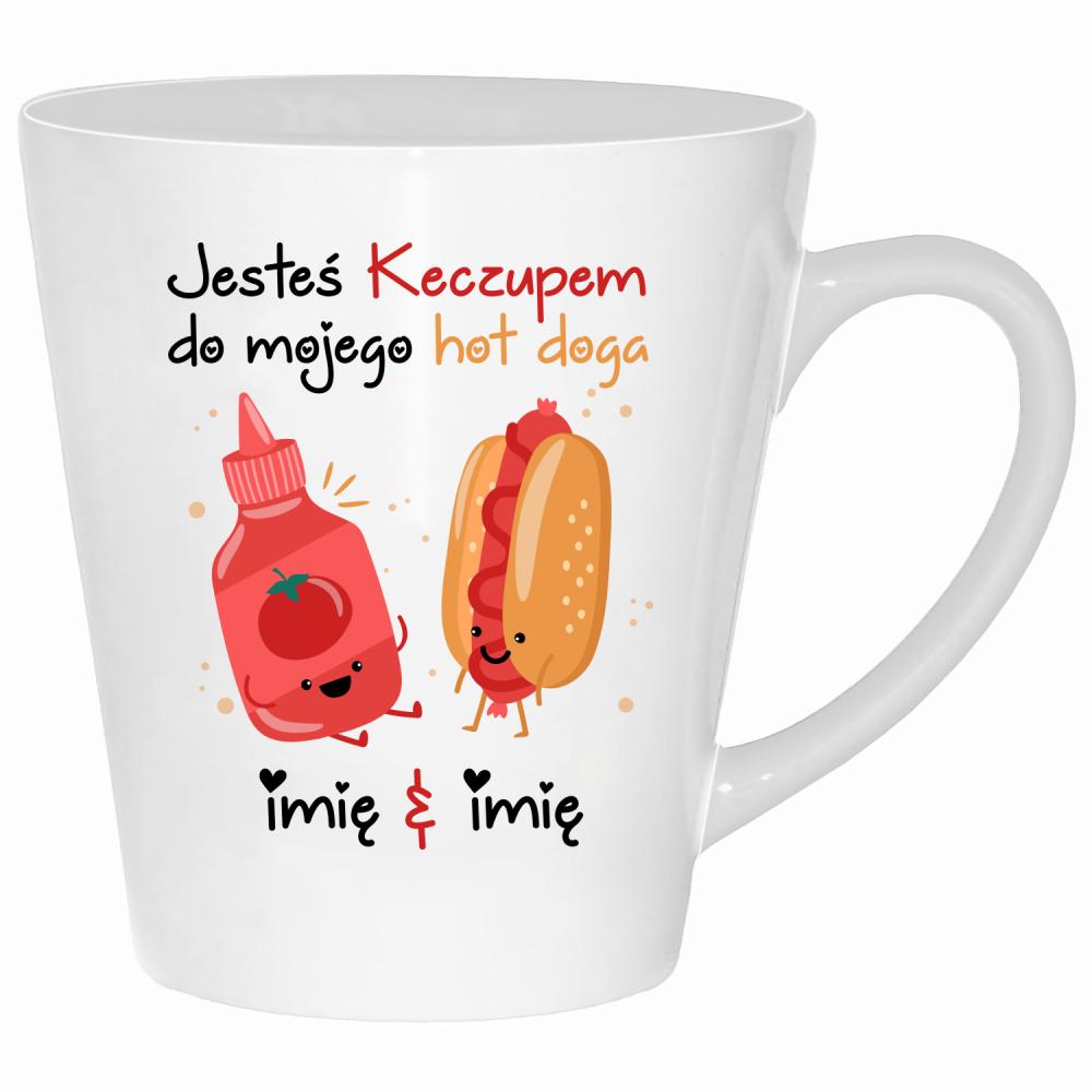 JESTEŚ KECZUPEM DO MOJEGO HOT DOGA kubek latte kolor biały