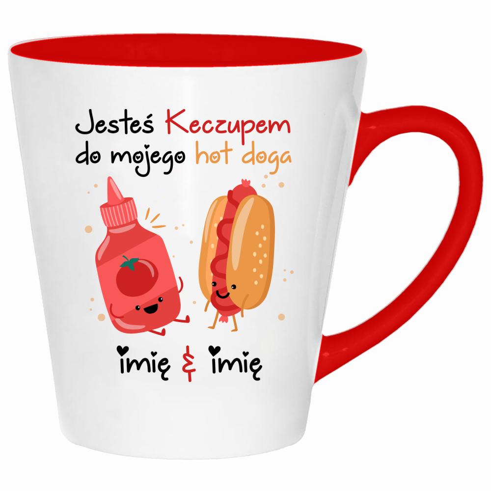 JESTEŚ KECZUPEM DO MOJEGO HOT DOGA kubek latte kolor czerwony latte