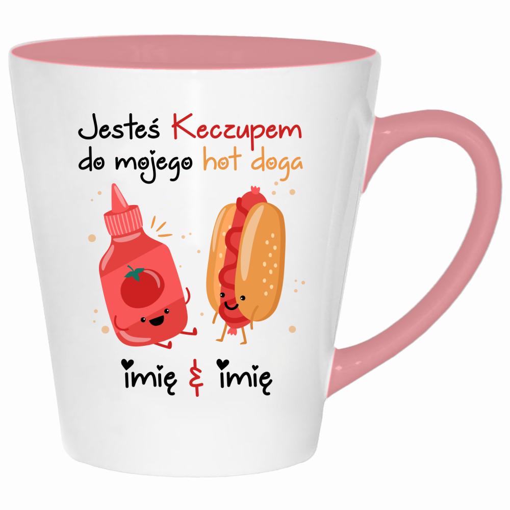 JESTEŚ KECZUPEM DO MOJEGO HOT DOGA kubek latte kolor pink