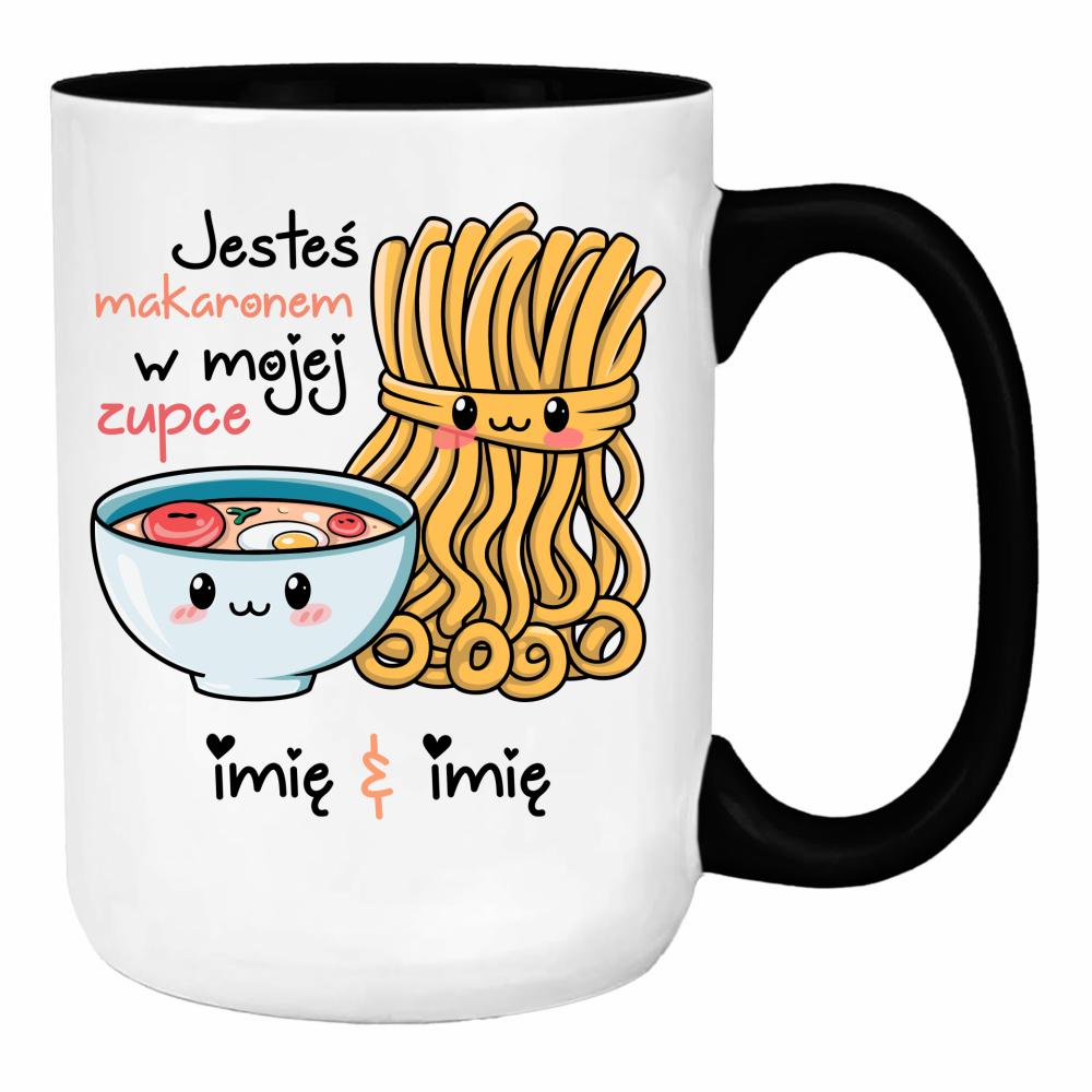 JESTEŚ MAKARONEM W MOJEJ ZUPCE duży kubek ucho kolor kolor czerwony latte