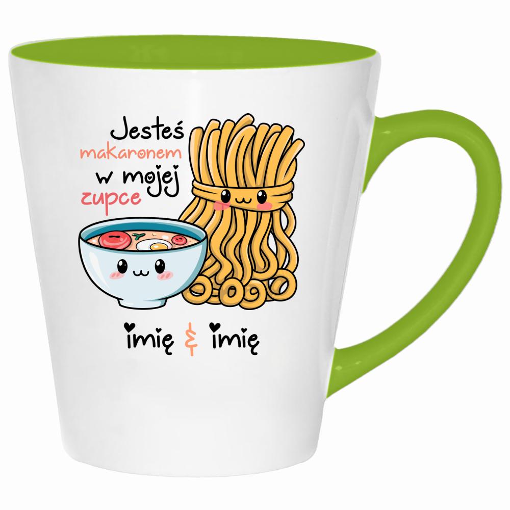 JESTEŚ MAKARONEM W MOJEJ ZUPCE kubek latte kolor limonka