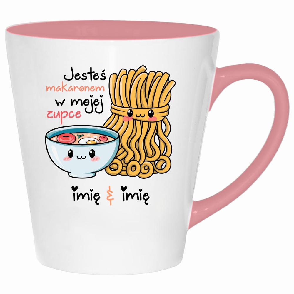 JESTEŚ MAKARONEM W MOJEJ ZUPCE kubek latte kolor pink