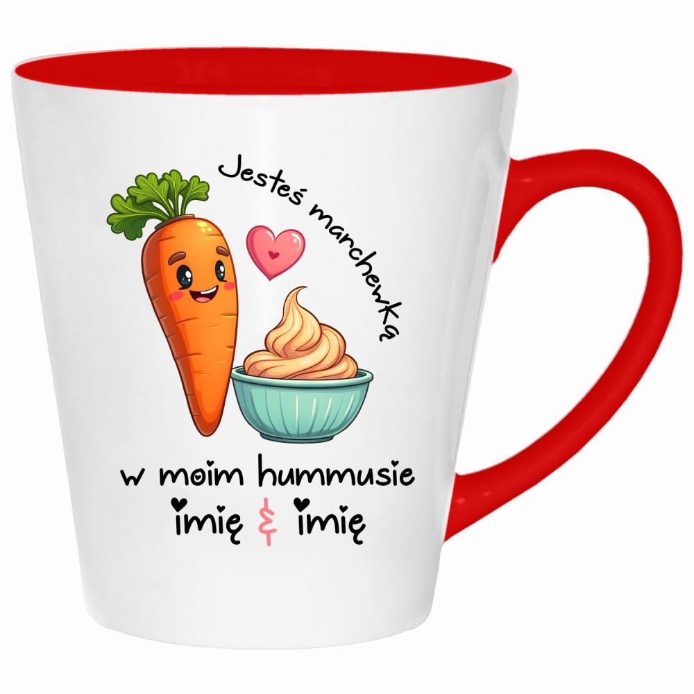 JESTEŚ MARCHEWKĄ W MOIM HUMMUSIE kubek latte kolor czerwony latte
