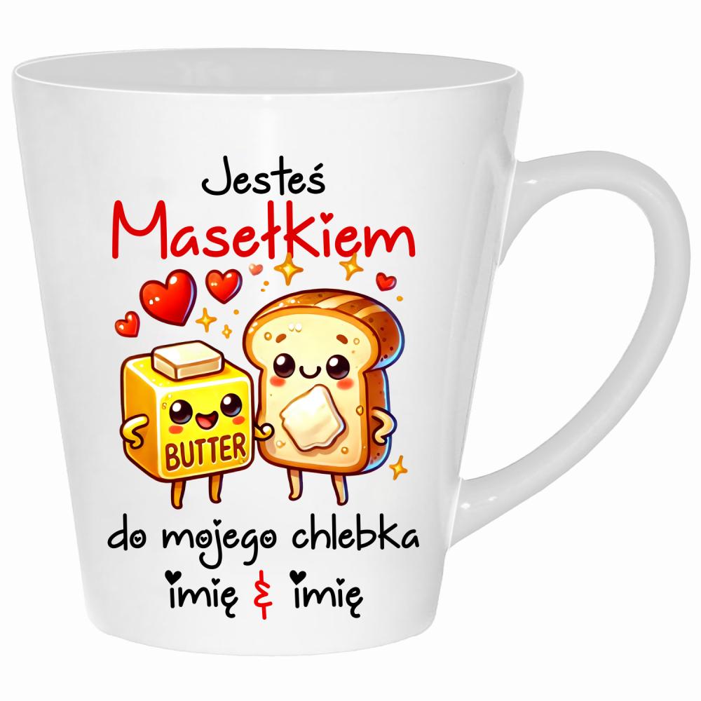 JESTEŚ MASEŁKIEM DO MOJEGO CHLEBKA kubek latte kolor biały