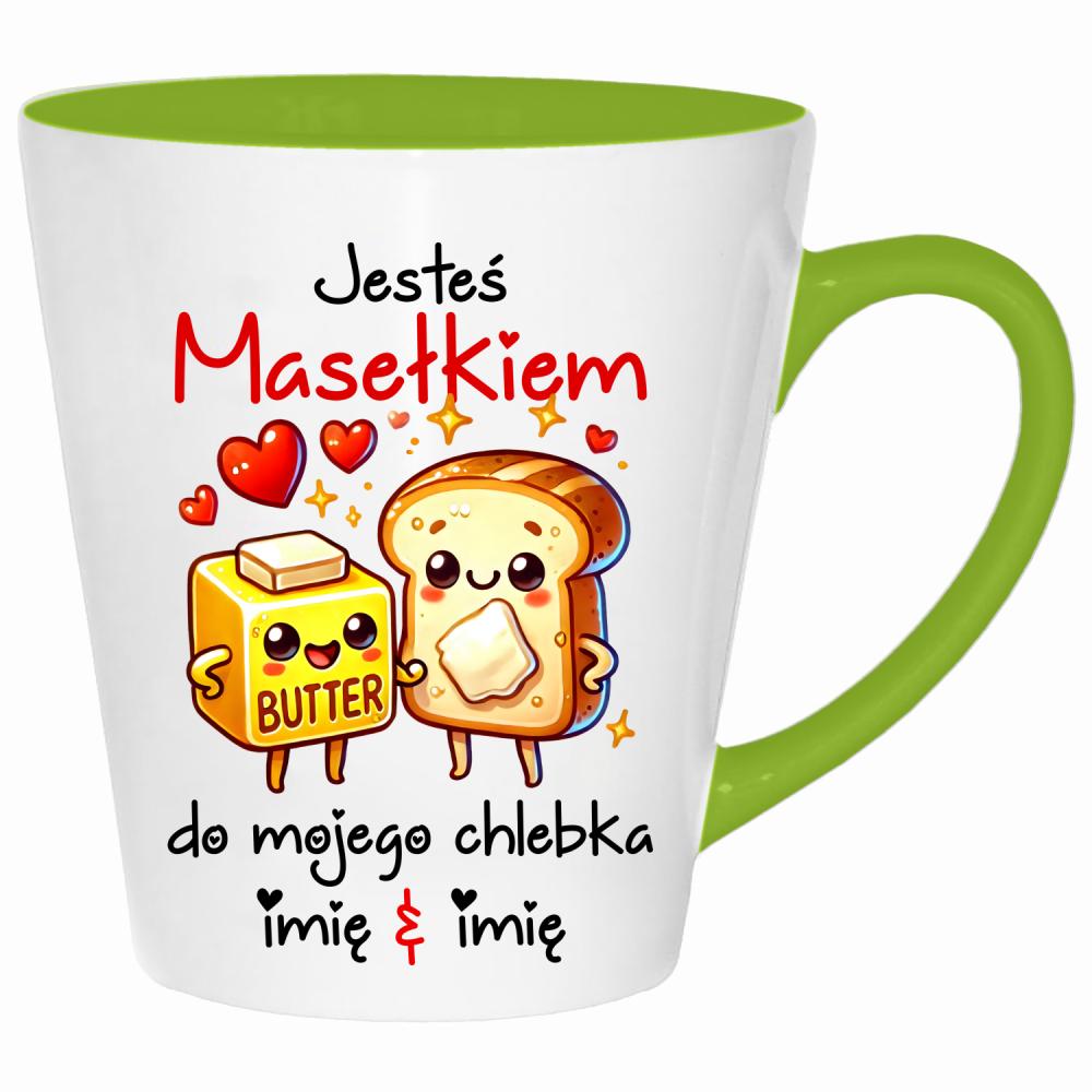 JESTEŚ MASEŁKIEM DO MOJEGO CHLEBKA kubek latte kolor limonka