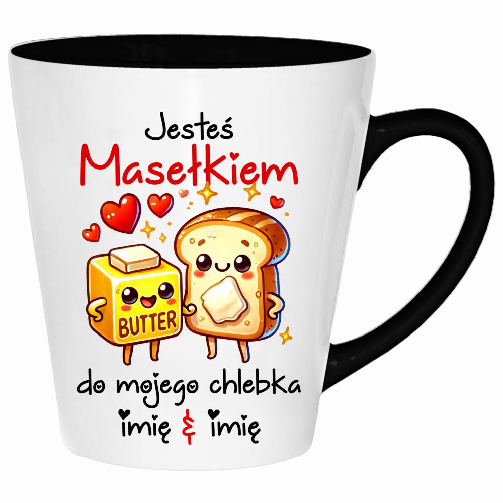 JESTEŚ MASEŁKIEM DO MOJEGO CHLEBKA kubek latte kolor navy