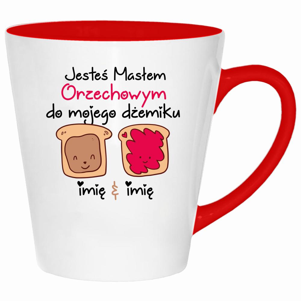 JESTEŚ MASŁEM ORZECHOWYM kubek latte kolor czerwony latte