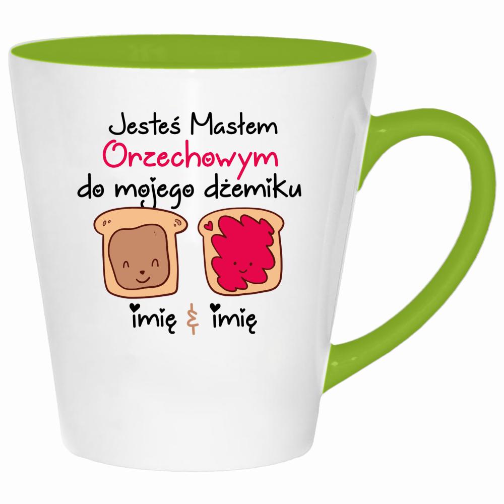 JESTEŚ MASŁEM ORZECHOWYM kubek latte kolor limonka