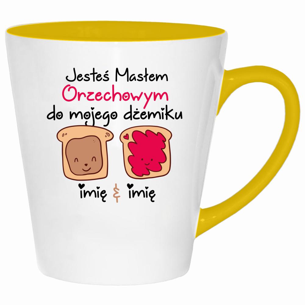 JESTEŚ MASŁEM ORZECHOWYM kubek latte kolor żółtyy