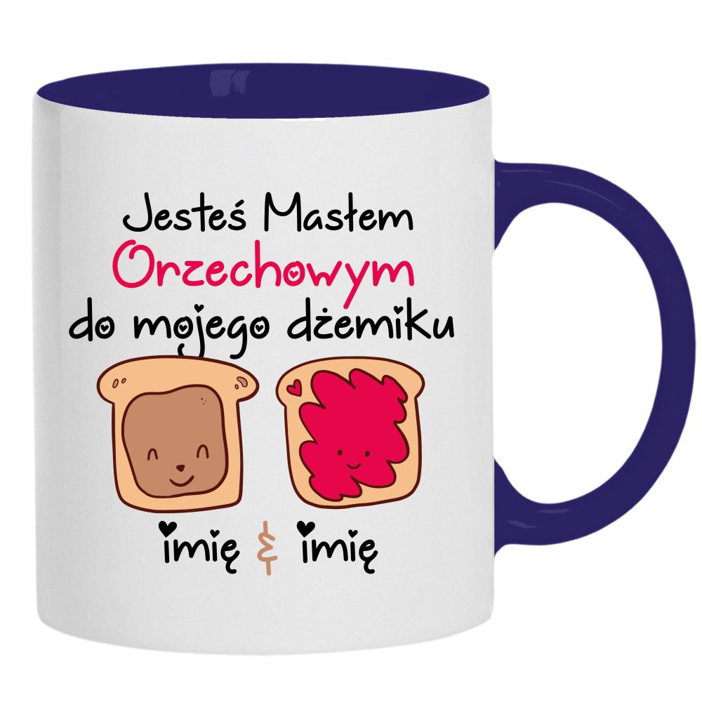 JESTEŚ MASŁEM ORZECHOWYM kubek ucho kolor kolor navy