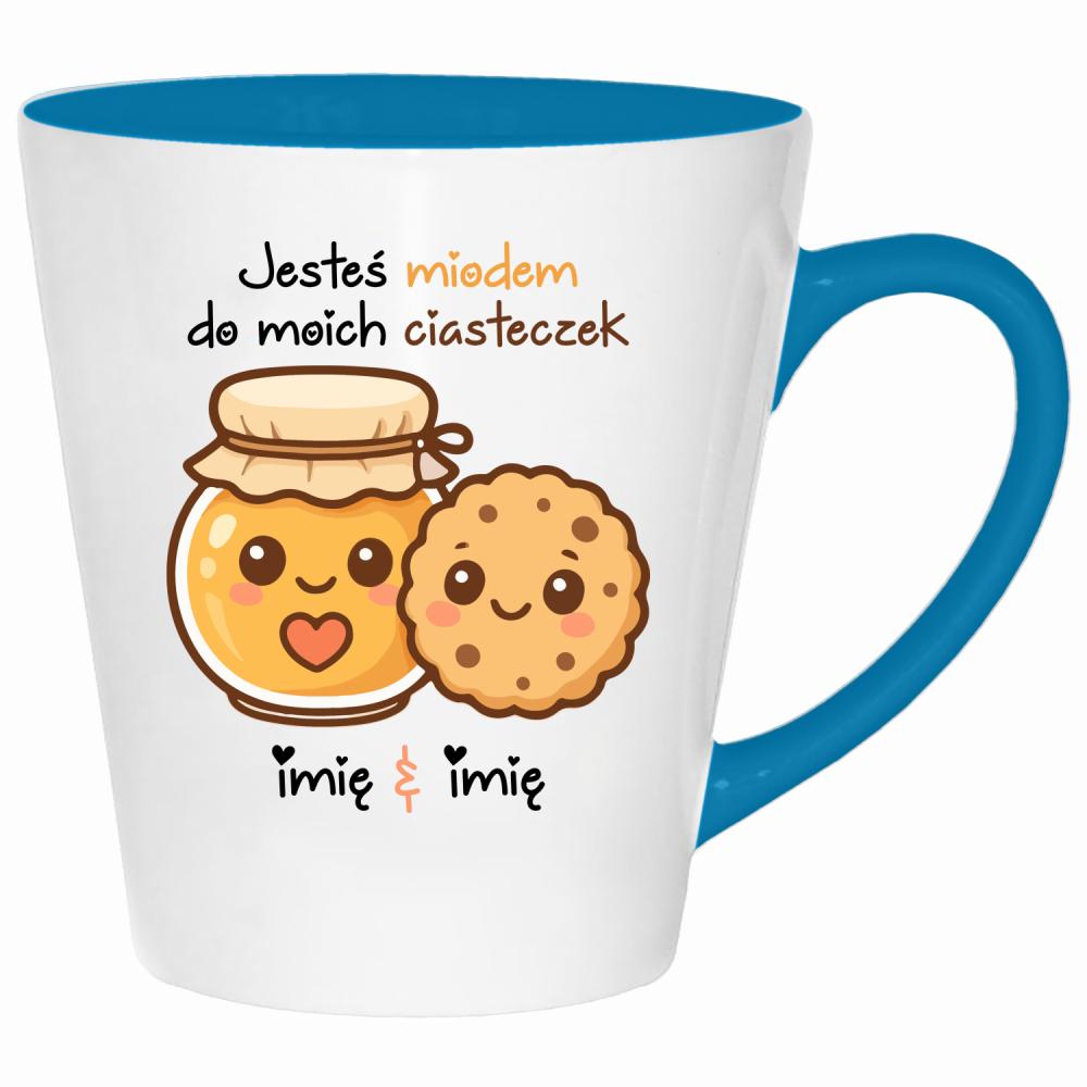 JESTEŚ MIODEM DO MOICH CIASTECZEK kubek latte kolor turkus