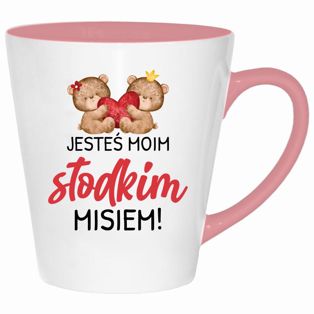 Jesteś moim słodkim misiem 2 kubek latte kolor pink