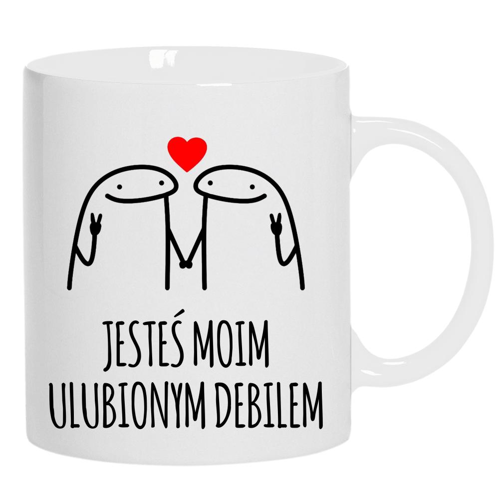 Jesteś moim ulubionym debilem kubek ucho kolor kolor biały