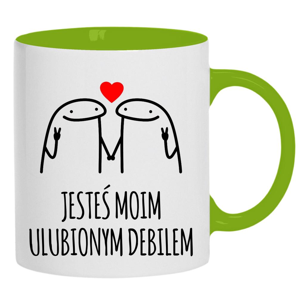 Jesteś moim ulubionym debilem kubek ucho kolor kolor zielony
